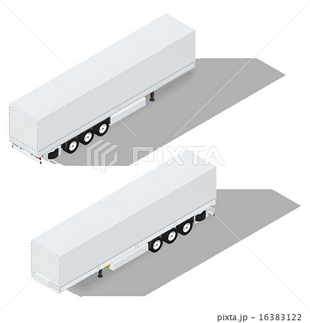 Tarpaulin semitrailer isometric detailed icon Tarpaulin semitrailer isometric detailed icon 16383122