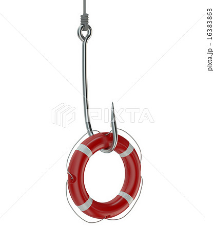 Ring buoy on a fishing hook Ring buoy on a fishing hook 16383863