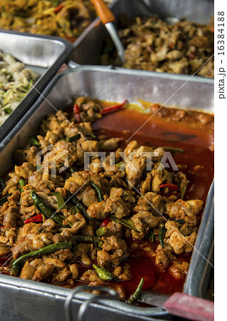 thai food street vendor curry basil herbs concept 16384188