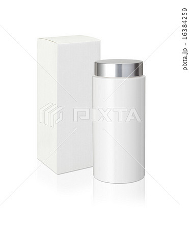 白いサプリメントのボトルとパッケージ 16384259