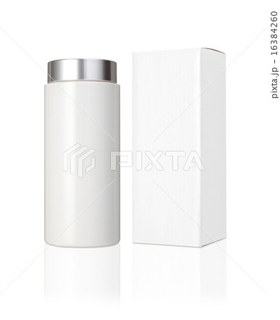 白いサプリメントのボトルとパッケージ/パス付き　 16384260