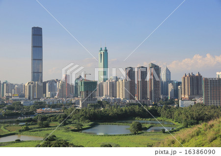 China's Shenzhen city from hong kong view 16386090