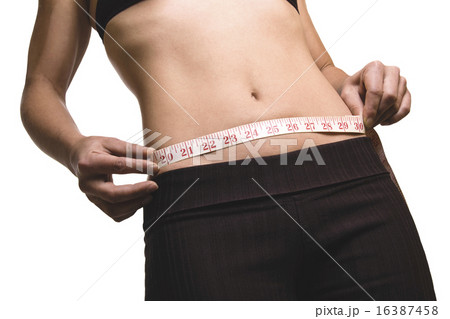 measure attractive young caucasian woman isolated   16387458