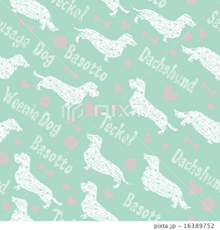 Dachshunds seamless pattern Dachshunds seamless pattern 16389752