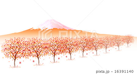 富士山 もみじ 背景 富士山 もみじ 背景 16391140