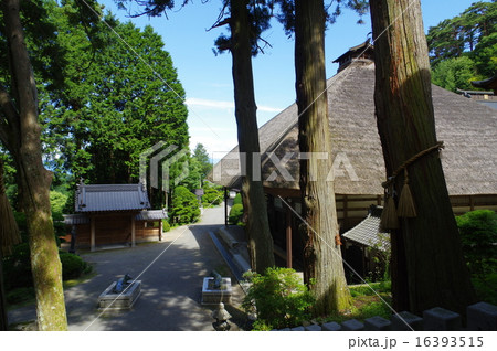 信州　松本　重要文化財「牛伏寺」　境内　如意輪堂・惣門・牛像 16393515