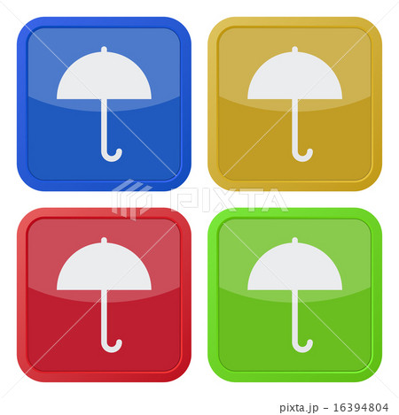 set of four square icons with umbrella set of four square icons with umbrella 16394804