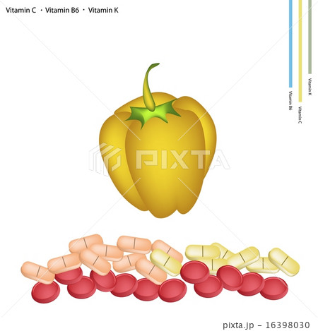 Yellow Bell Peppers with Vitamin C, B6 and K 16398030