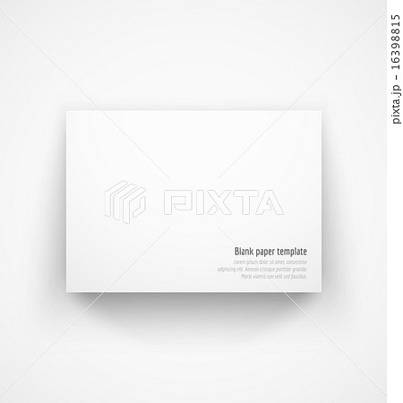 White horizontal paper template mock-up with drop shadow White horizontal paper template mock-up with drop shadow 16398815