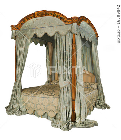Four poster bed with isolated with clip path 16399842
