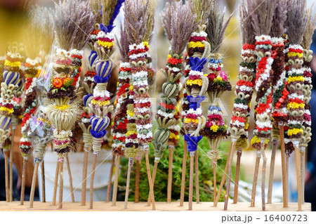 Traditional lithuanian Easter palm bouquets 16400723