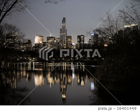 Central Park in dusk, vintage filter 16401449