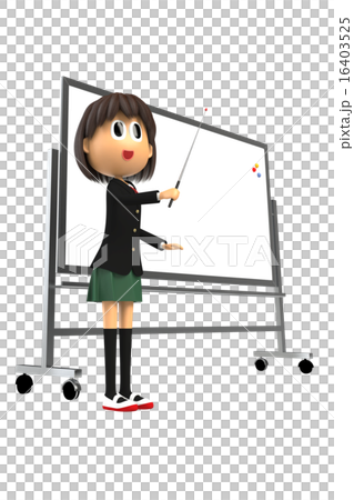 女學生的3D-CG用白板解釋 16403525