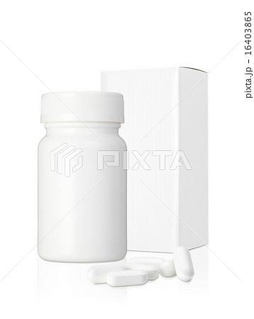薬/プラスチック製の白い薬の瓶と紙のパッケージと錠剤 薬/プラスチック製の白い薬の瓶と紙のパッケージと錠剤 16403865