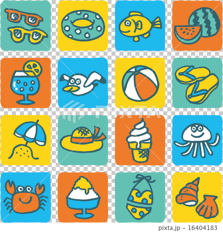 夏天圖標集 夏天圖標集 16404183