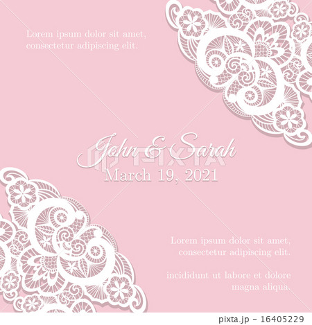 Vintage wedding invitation with lace decoration 16405229