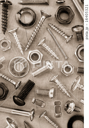 hardware tools at metal background 16405321