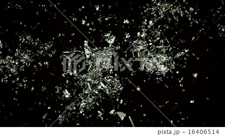 Broken and cracked glass on black 16406514