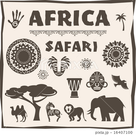 Africa, Safari icon and element set  16407100