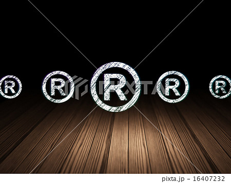 Law concept: registered icon in grunge dark room 16407232