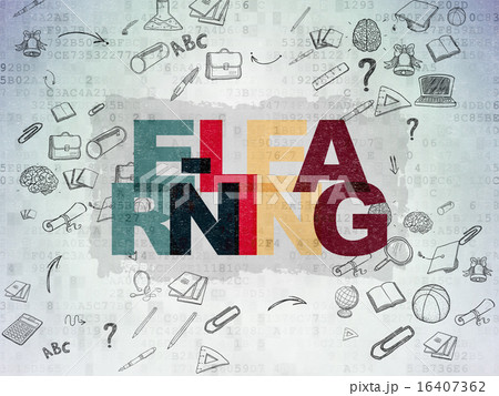 Learning concept: E-learning on Digital Paper background 16407362