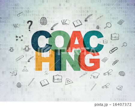 Learning concept: Coaching on Digital Paper background 16407372