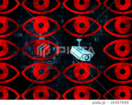 Security concept: cctv camera icon on Digital background Security concept: cctv camera icon on Digital background 16407699