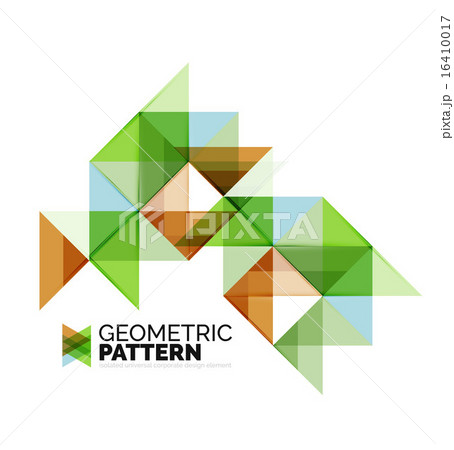 Geometric triangle mosaic pattern element isolated on white Geometric triangle mosaic pattern element isolated on white 16410017