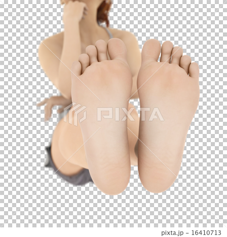 年輕女士的腳底皮膚護理圖像perming3DGC插圖素材 16410713