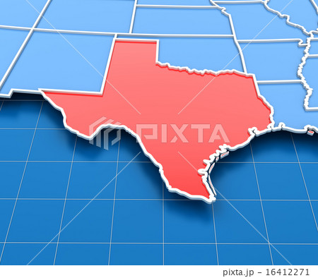 3d render of USA map with Texas state highlighted 16412271