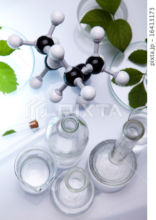 Laboratory glassware, genetically modified plant Laboratory glassware, genetically modified plant 16413173