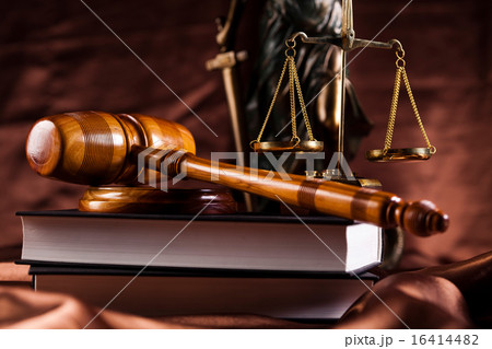 Judges wooden gavel and law Scales 16414482