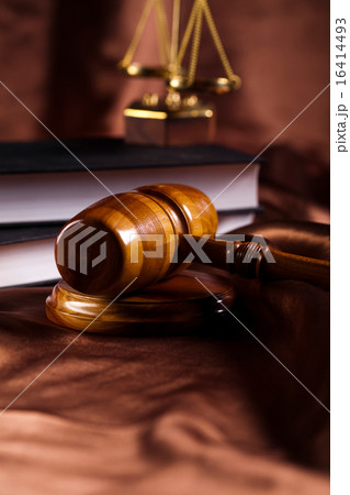 Judges wooden gavel and law Scales 16414493