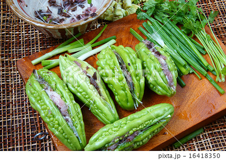 Vietnamese food, bitter melon, ground meat Vietnamese food, bitter melon, ground meat 16418350
