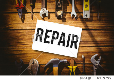 Repair against desk with tools 16419795