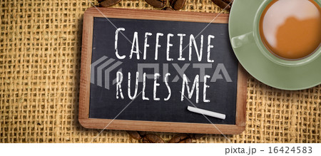 Composite image of green cup of coffee 16424583