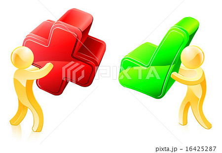 Tick and cross concept Tick and cross concept 16425287