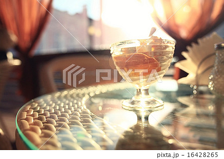 ice cream on a table in a cafe breakfast dessert sun 16428265