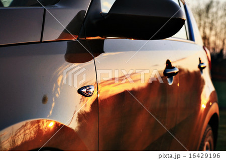 car sunset reflection car sunset reflection 16429196