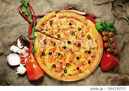pizza with a slice cut, delicious pastries pizza with a slice cut, delicious pastries 16429255
