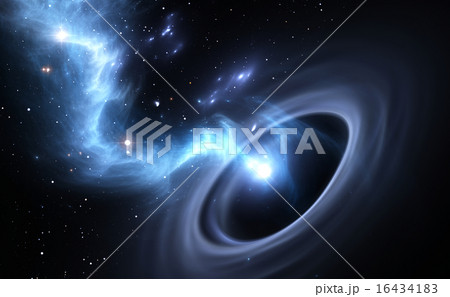 Stars and material falls into a black hole 16434183