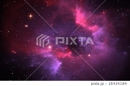 Space background with purple nebula and stars 16434184