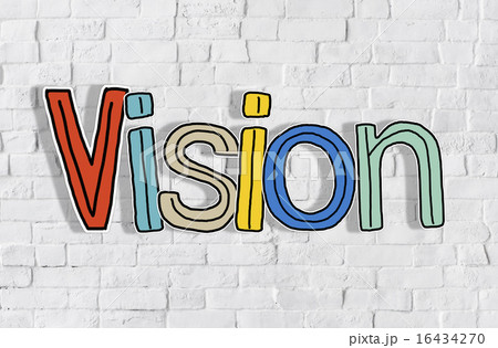 Vision word and Brick Wall in the Background Vision word and Brick Wall in the Background 16434270
