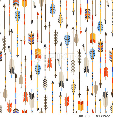 Ethnic seamless pattern with indian arrows in native style 16434922