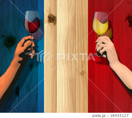 Bastille Day (Board and flag and wine) 16435127