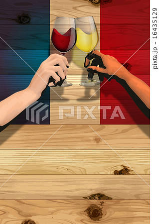 Bastille Day (Board and flag and wine) 16435129