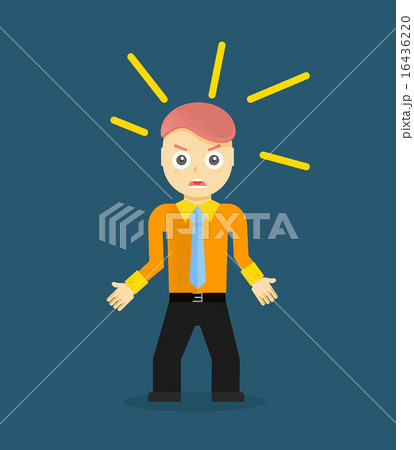 Angry young cartoon businessman or office worker. Flat design Angry young cartoon businessman or office worker. Flat design 16436220