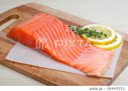 Salted Salmon on the wood background Salted Salmon on the wood background 16443551