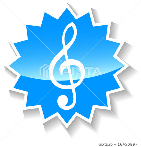 Treble clef blue icon 16450897