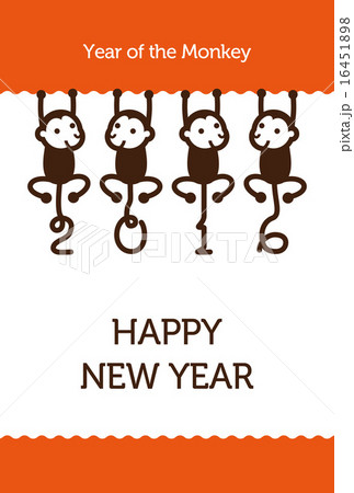 申年　年賀状イラスト 16451898